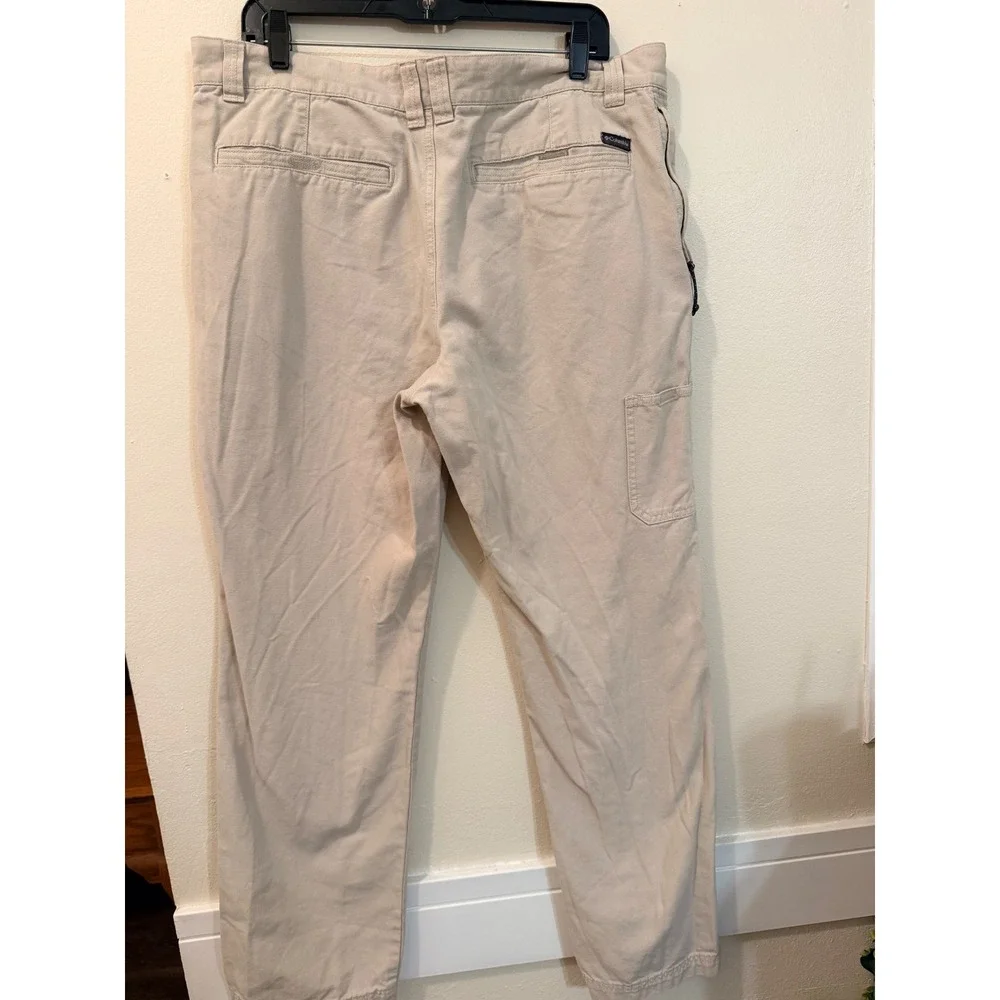 Columbia Mens Canvas Utility Pants 38x32 Tan Cargo Pockets Gorpcore